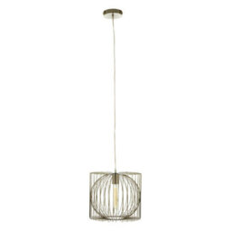 Orsina Silver Finish Pendant Lamp, Contemporary Openwork Iron Lighting, Luxe Statement Pendant Light For Living Room - thumbnail 2