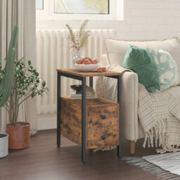 Side Table Bedside Table  2 Drawers Chair Side Lamp End Table - thumbnail 5