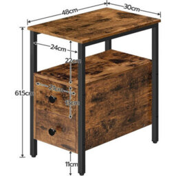 Side Table Bedside Table  2 Drawers Chair Side Lamp End Table - thumbnail 4