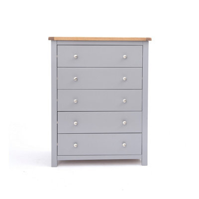 Cabinet Bits Mirano 5 Drawer Chest Of Drawers Chrome Knob - image 1