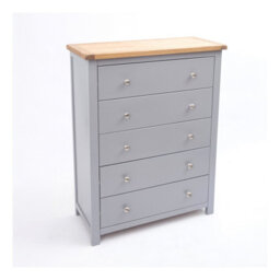 Cabinet Bits Mirano 5 Drawer Chest Of Drawers Chrome Knob - thumbnail 3