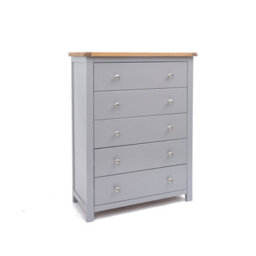 Cabinet Bits Mirano 5 Drawer Chest Of Drawers Chrome Knob - thumbnail 2