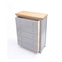 Cabinet Bits Mirano 5 Drawer Chest Of Drawers Chrome Knob - thumbnail 4