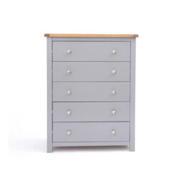 Cabinet Bits Mirano 5 Drawer Chest Of Drawers Chrome Knob - thumbnail 1