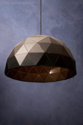 Orsina Small Black And Copper Dome Pendant Light, Matte Black Geometric Ceiling Pendant With Gold Interior - thumbnail 2