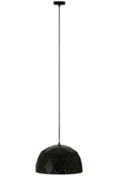 Orsina Small Black And Copper Dome Pendant Light, Matte Black Geometric Ceiling Pendant With Gold Interior - thumbnail 1