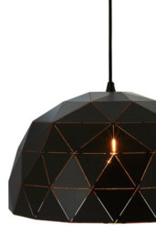 Orsina Small Black And Copper Dome Pendant Light, Matte Black Geometric Ceiling Pendant With Gold Interior - thumbnail 5