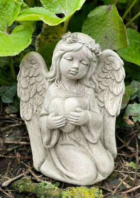 Burgess Divine Angel Stone Garden Statue Reconstituted Outdoor Sculpture Ornament - image 1