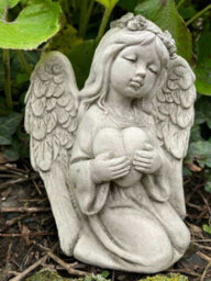 Burgess Divine Angel Stone Garden Statue Reconstituted Outdoor Sculpture Ornament - thumbnail 3