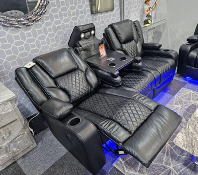 Black Bentley Cinema Sofa Set 3+2 - image 1