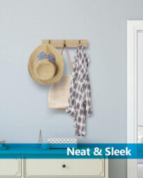 Wall-Mounted Coat Rack With 3 Retractable Hooks, For Hanging Coats, Scarves, Handbags And More, Natural - thumbnail 6