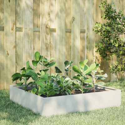 Berkfield Garden Raised Bed White 100X100X33.5 Cm Steel - image 1