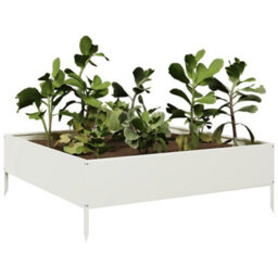Berkfield Garden Raised Bed White 100X100X33.5 Cm Steel - thumbnail 3