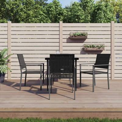 Berkfield 5 Piece Garden Dining Set Poly Rattan And Steel - image 1