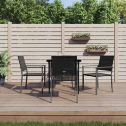 Berkfield 5 Piece Garden Dining Set Poly Rattan And Steel - thumbnail 1