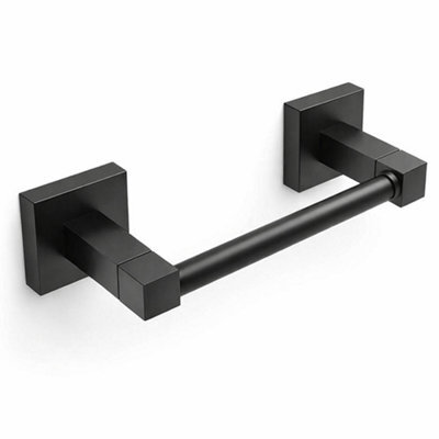 Billtix Black Square Stainless Steel Toilet Paper Holder, Wall Mounted Toilet Roll Holder Bathroom Accessories Roll Storage - image 1