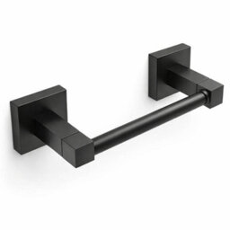 Billtix Black Square Stainless Steel Toilet Paper Holder, Wall Mounted Toilet Roll Holder Bathroom Accessories Roll Storage - thumbnail 1