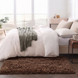 Oxford Homeware Shaggy Rug Anti-Slip Washable Soft Fluffy Living Room And Bedroom Rug (Brown, 50X80Cm) - thumbnail 6