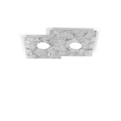 Luminosa Lighting Luminosa Square Lifestyle Metal Surface Mounted Ceiling Light - Vintage Silver Finish, 2X Gx53 - image 1