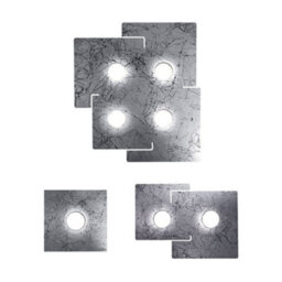 Luminosa Lighting Luminosa Square Lifestyle Metal Surface Mounted Ceiling Light - Vintage Silver Finish, 2X Gx53 - thumbnail 2