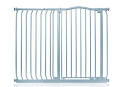 Safetots Extra Tall Curved Top Safety Gate, 116Cm - 125Cm, Matt Grey, Extra Tall 100Cm In Height, Pressure Fit Stair Gate - thumbnail 1