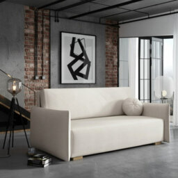 Viva Glov Iv Upholstered Sofa Bed With Storage Compartment Chipboard Wood Frame Wavy Springs 174X98X85Cm White
