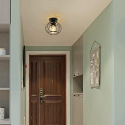 Pheashine Black Circular Iron Ceiling Light 18.5X18.5Cm With E27 Bulb Socket - thumbnail 4