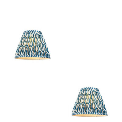 Loops Elegant 2 Pack Of 25Cm Marlin Blue Tapered Cylinder Lamp Shades - Handcrafted Design - image 1