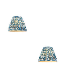 Loops Elegant 2 Pack Of 25Cm Marlin Blue Tapered Cylinder Lamp Shades - Handcrafted Design - thumbnail 1