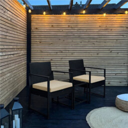 Black/khaki 3-Piece Rattan Patio Furniture Set Wicker Bistro Set Outdoor, 2 Chairs  1 Table - thumbnail 5