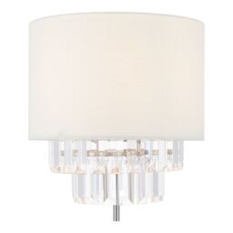 GoodHome Crowle Cylinder Brushed Satin Silver Effect Table Lamp - thumbnail 6