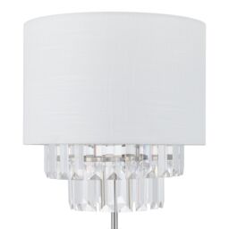 GoodHome Crowle Cylinder Brushed Satin Silver Effect Table Lamp - thumbnail 4
