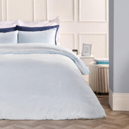 Ohs Plain Dyed Duvet Cover With Pillowcase Bedding Set, Light Blue - King - thumbnail 1