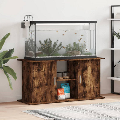 Walplus Smoked Oak Aquarium Stand 121X41X58Cm Engineered Wood Fish Tank Cabinet - image 1