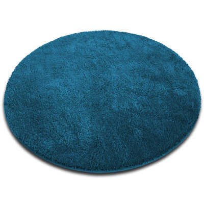 Floordirekt Sky Soft Round Microfibre Bath Mat Non Slip Washable Bathroom Rug Turquoise 95 X 95 X 3 Cm - image 1