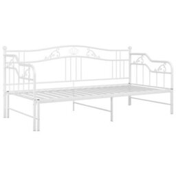 Berkfield Pull-Out Sofa Bed Frame White Metal 90X200 Cm - thumbnail 5