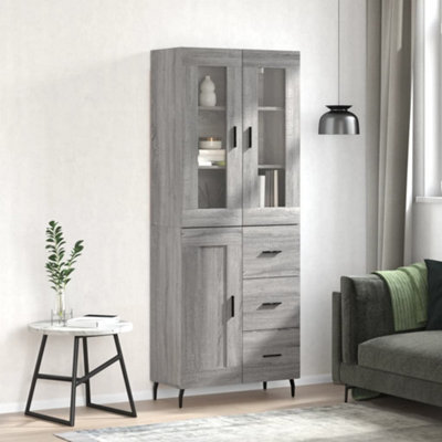 Berkfield Highboard Grey Sonoma 69.5X34X180 Cm Engineered Wood - image 1
