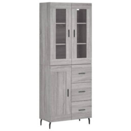 Berkfield Highboard Grey Sonoma 69.5X34X180 Cm Engineered Wood - thumbnail 2