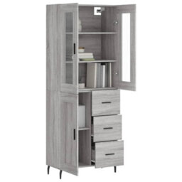 Berkfield Highboard Grey Sonoma 69.5X34X180 Cm Engineered Wood - thumbnail 3