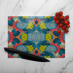 Benjamin Tate Design Tribal Pattern Ethnic Glass Chopping Boarddesigner Style - thumbnail 3