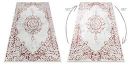RugsX Carpet Allure 1961 Ornament, Frame - Structural, Stylish, Glamour White Pink 80X150 Cm - thumbnail 3