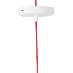 Wyld And Coco Aluminium Cone Pendant, Reflective Gold Interior, White Shade, Red Cord - thumbnail 6