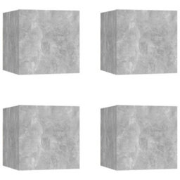 Berkfield Wall Mounted Tv Cabinets 4 Pcs Concrete Grey 30.5X30X30 Cm - thumbnail 2