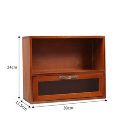Small Wood Cabinet Retro Storage Drawer Case Display Shelf - thumbnail 2