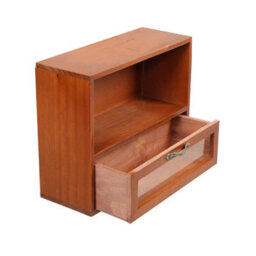 Small Wood Cabinet Retro Storage Drawer Case Display Shelf - thumbnail 3