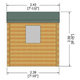 Shire Danbury Log Cabin Home Office Garden Room Approx 8 X 8 Feet - thumbnail 4