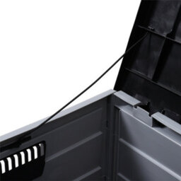Living And Home 3.6 X 1.7 Ft Black 290L Top Waterproof Large Plastic Garden Storage Box With Wheels - thumbnail 6