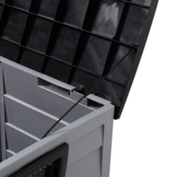 Living And Home 3.6 X 1.7 Ft Black 290L Top Waterproof Large Plastic Garden Storage Box With Wheels - thumbnail 7