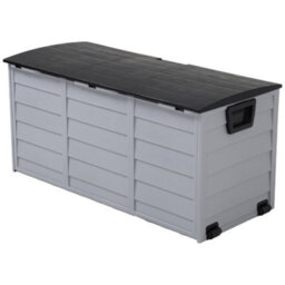 Living And Home 3.6 X 1.7 Ft Black 290L Top Waterproof Large Plastic Garden Storage Box With Wheels - thumbnail 4