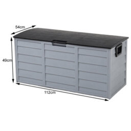 Living And Home 3.6 X 1.7 Ft Black 290L Top Waterproof Large Plastic Garden Storage Box With Wheels - thumbnail 9